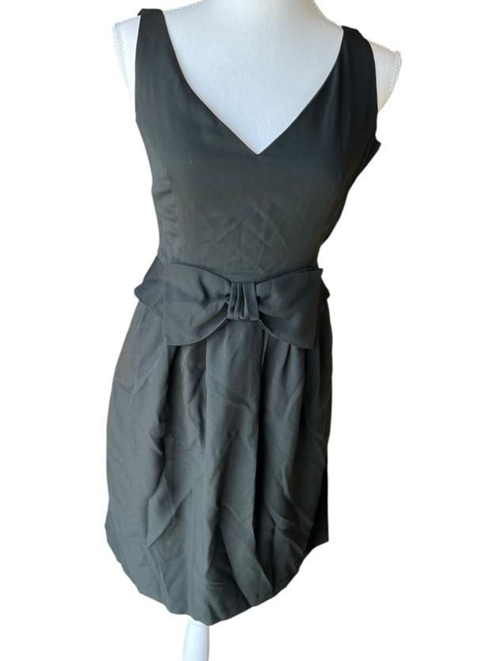 Moschino LBD Classic Women's Dress Pleated Sleeveless Black BOW Size USA 4